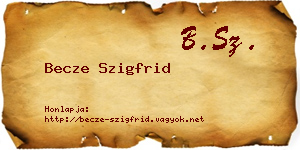 Becze Szigfrid névjegykártya